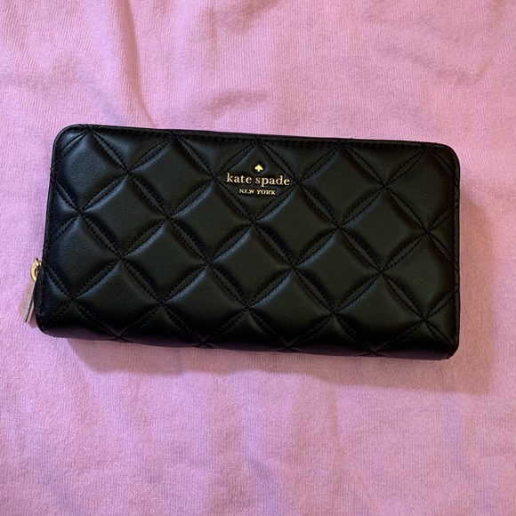 kate spade Handbags - NWT Kate Spade ♠️ black quilted large wallet